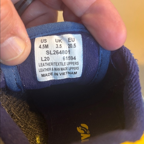 Saucony Navy and Yellow Kids Hook-and-Loop Sneakers - Picture 11 of 11